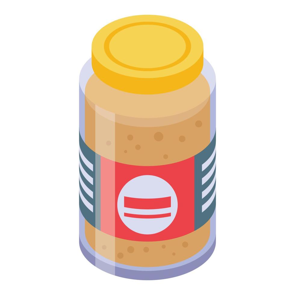 icône de pot de moutarde, style isométrique vecteur
