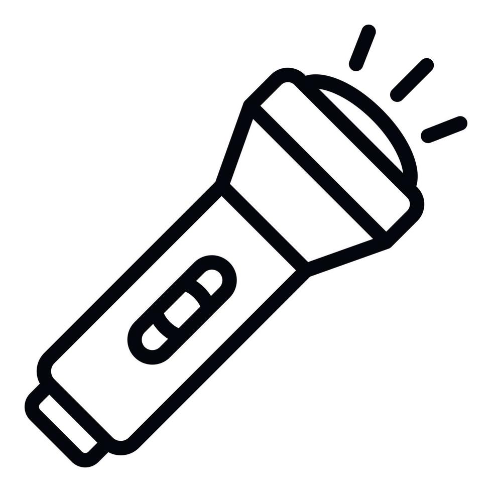 icône de lampe de poche, style de contour vecteur