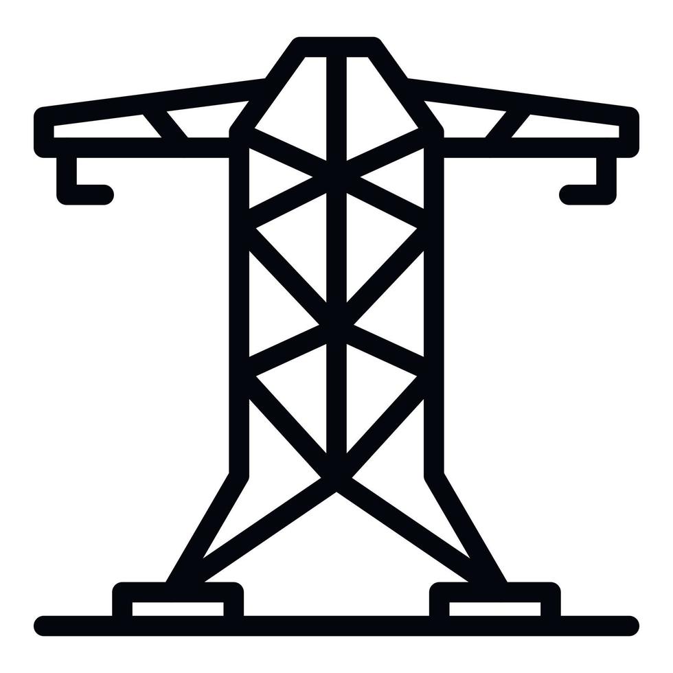 icône de tour électrique, style de contour vecteur