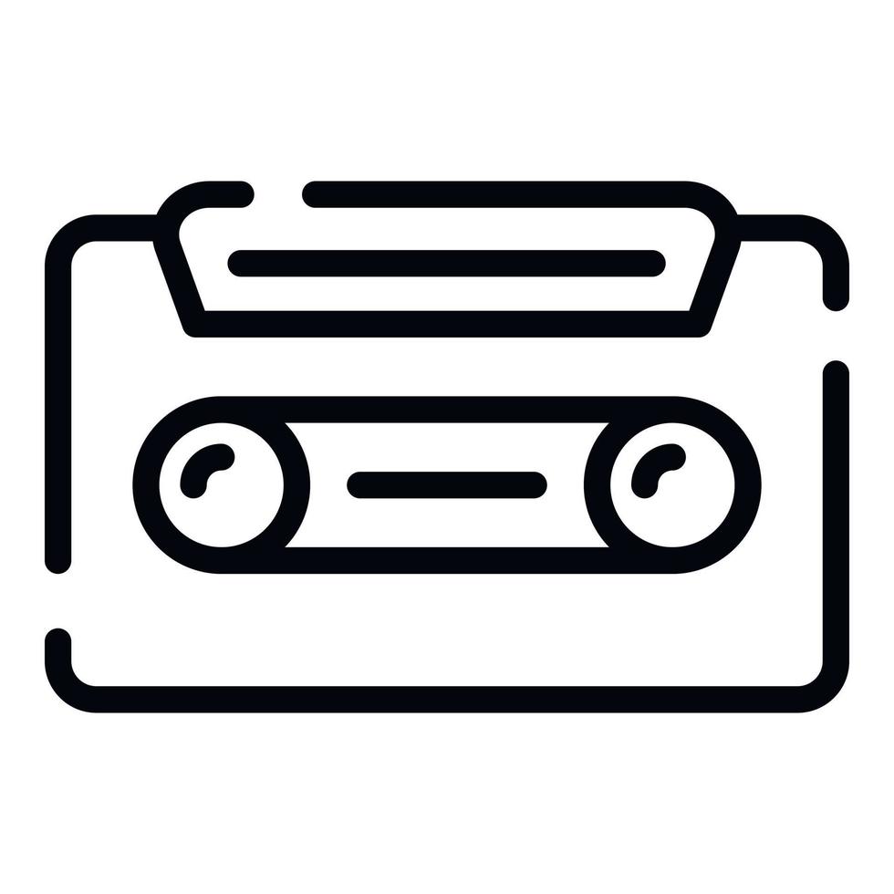 icône de cassette audio, style de contour vecteur