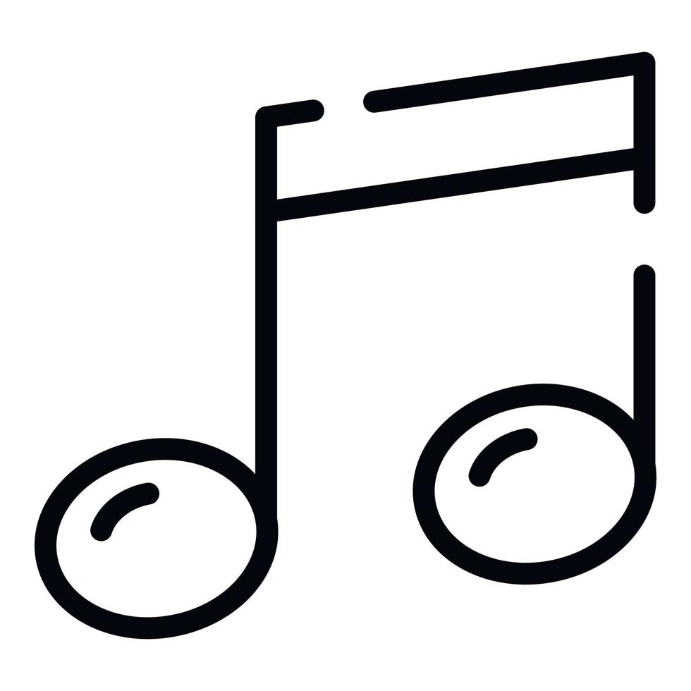 icône de note de musique unique, style de contour vecteur