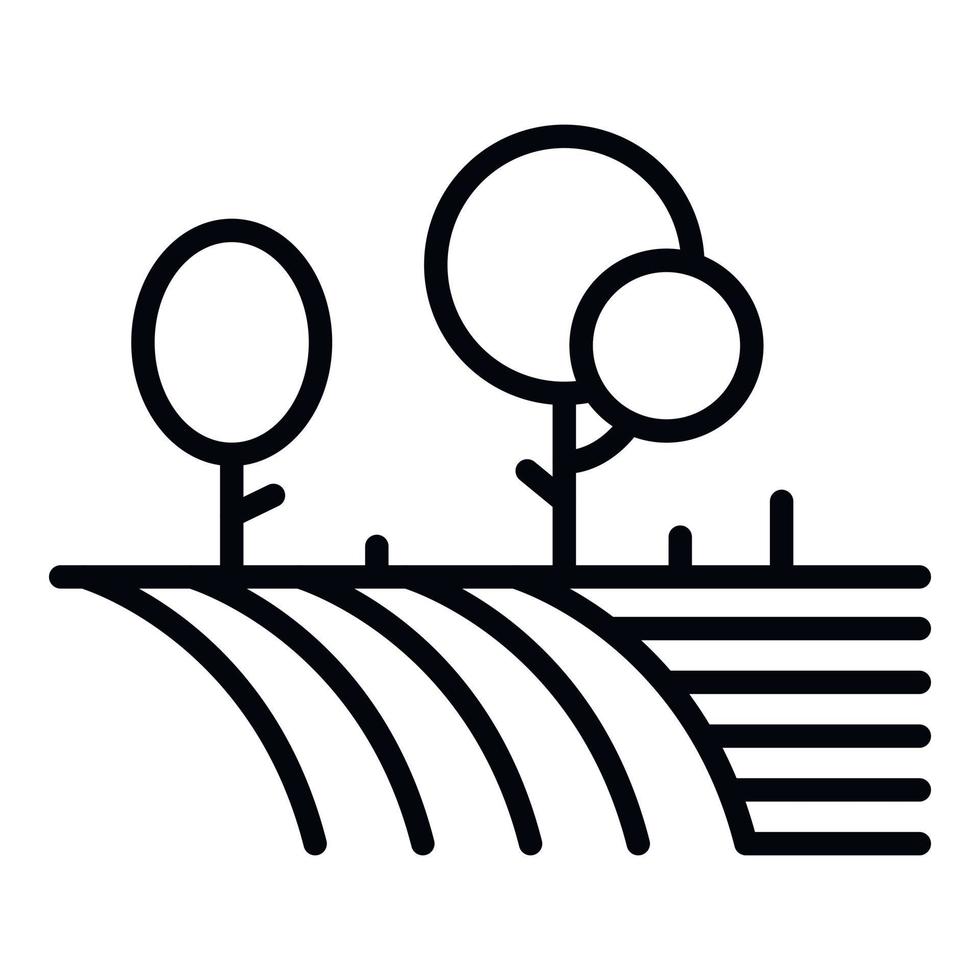 icône de jardin de ferme, style de contour vecteur