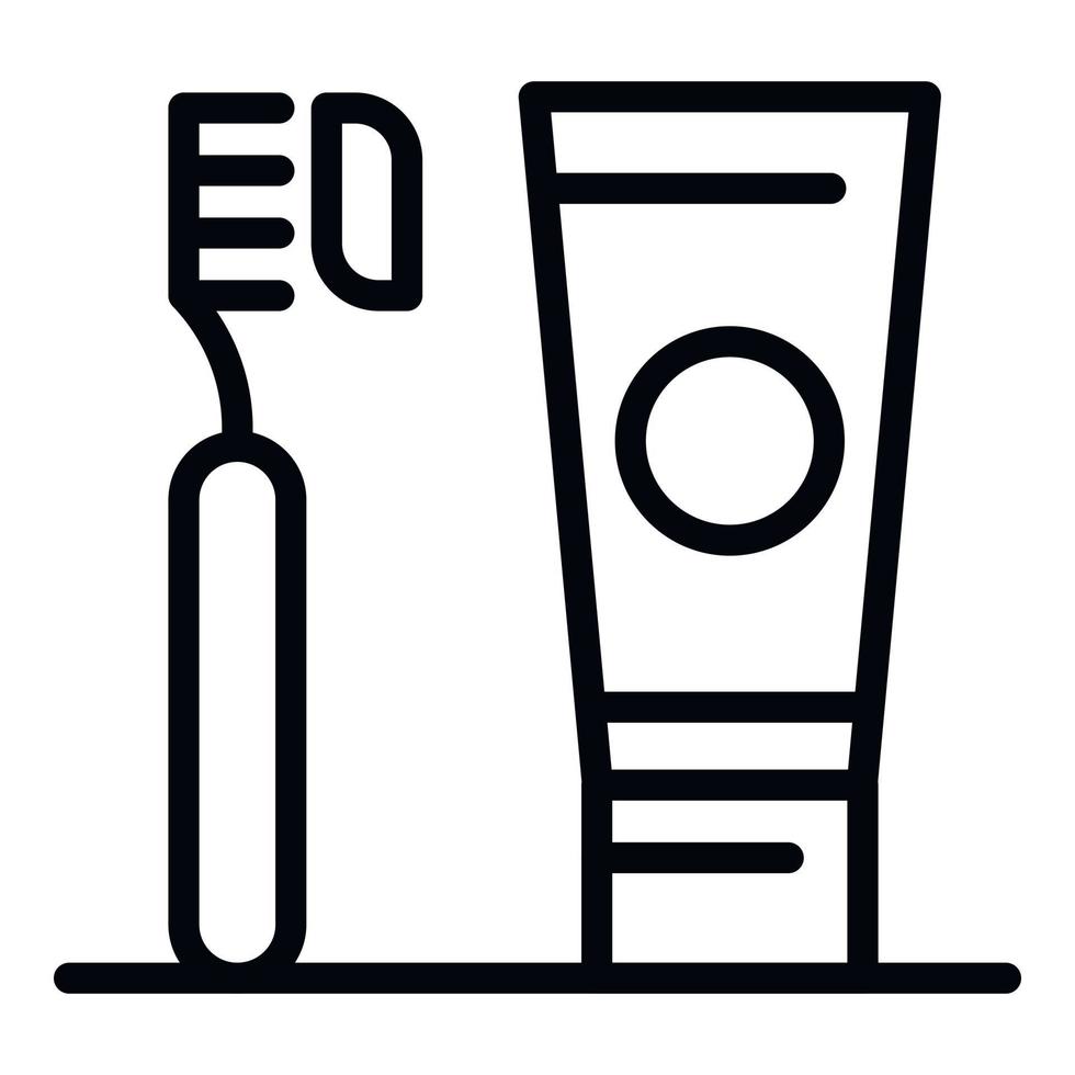icône de dentifrice pour animaux, style de contour vecteur