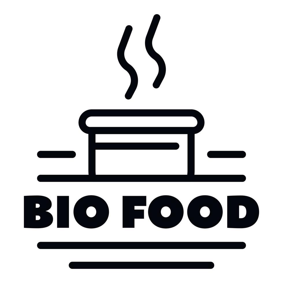 logo d'aliments bio, style de contour vecteur