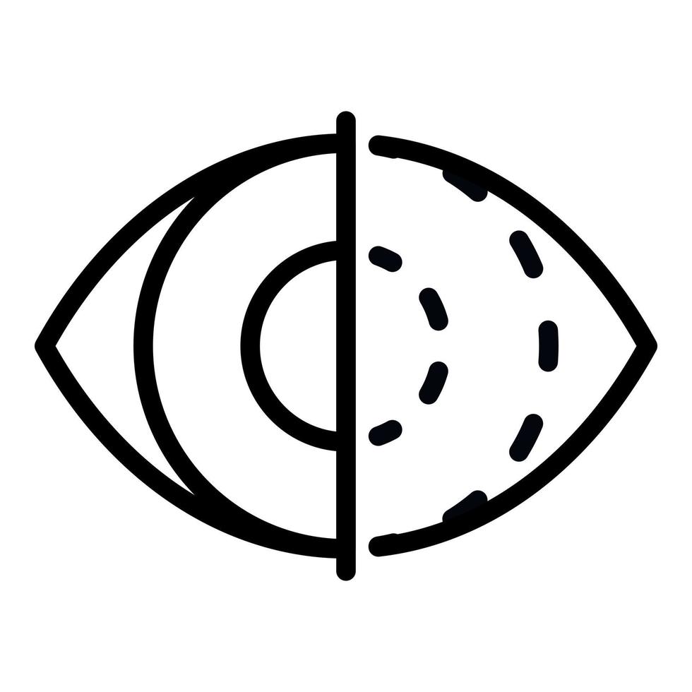 icône de balayage de l'iris des yeux, style de contour vecteur