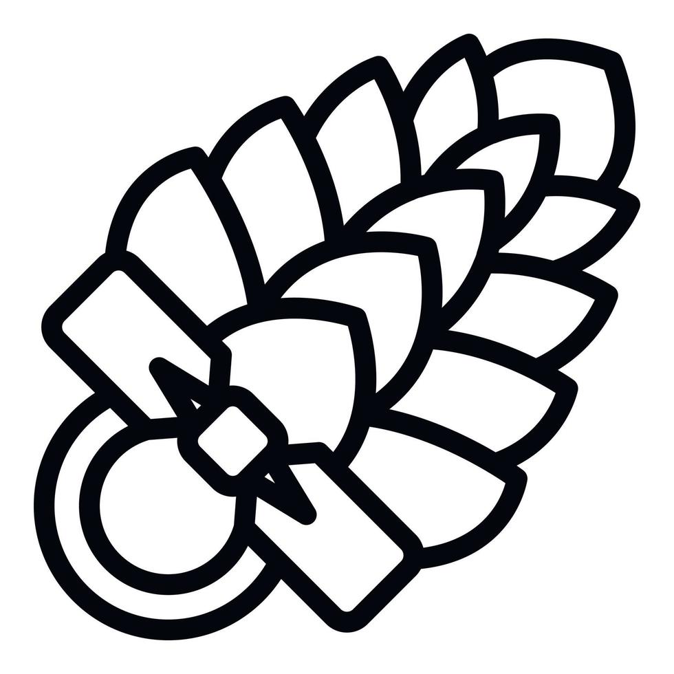 icône de cône de sapin de noël, style de contour vecteur
