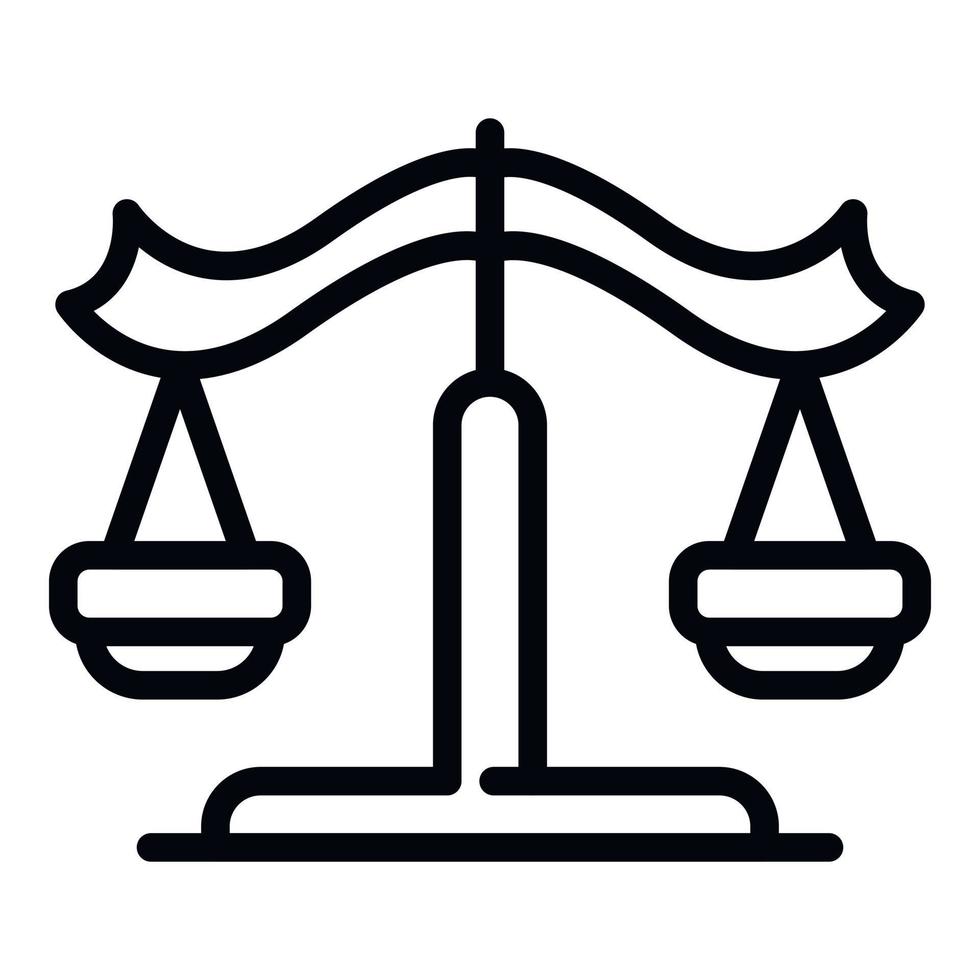 icône d'équilibre de la justice, style de contour vecteur