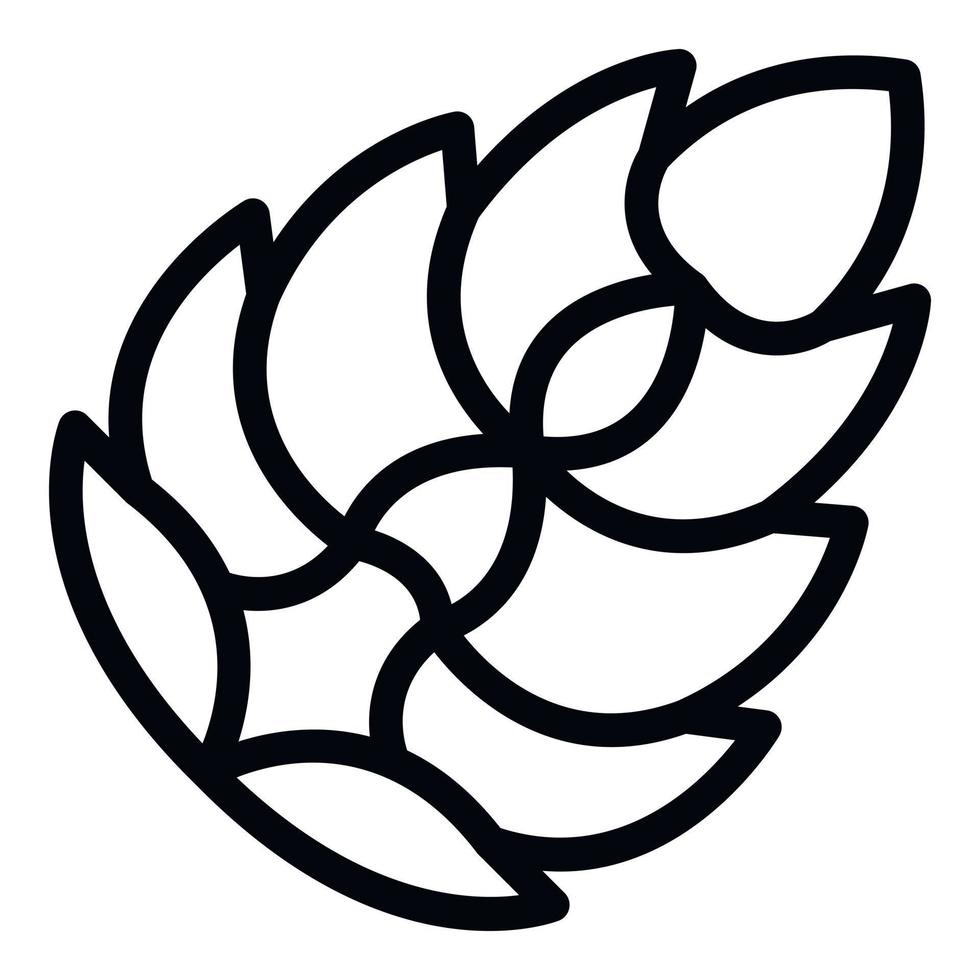 icône de cône de houblon, style de contour vecteur