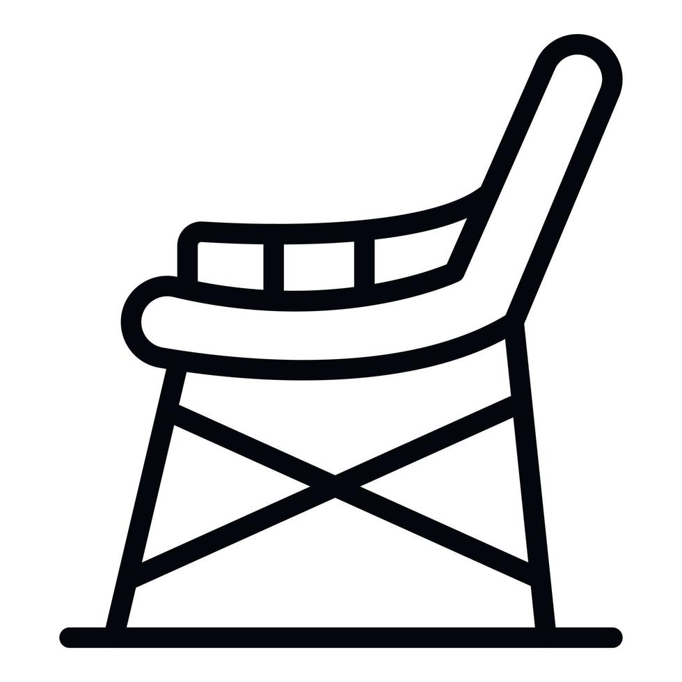 icône de chaise de jardin, style de contour vecteur