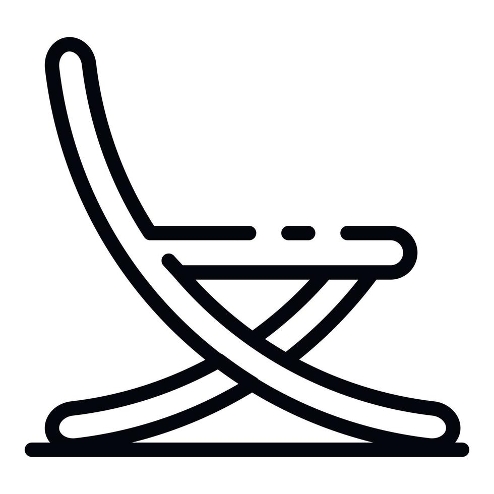 icône de chaise dépliée, style de contour vecteur