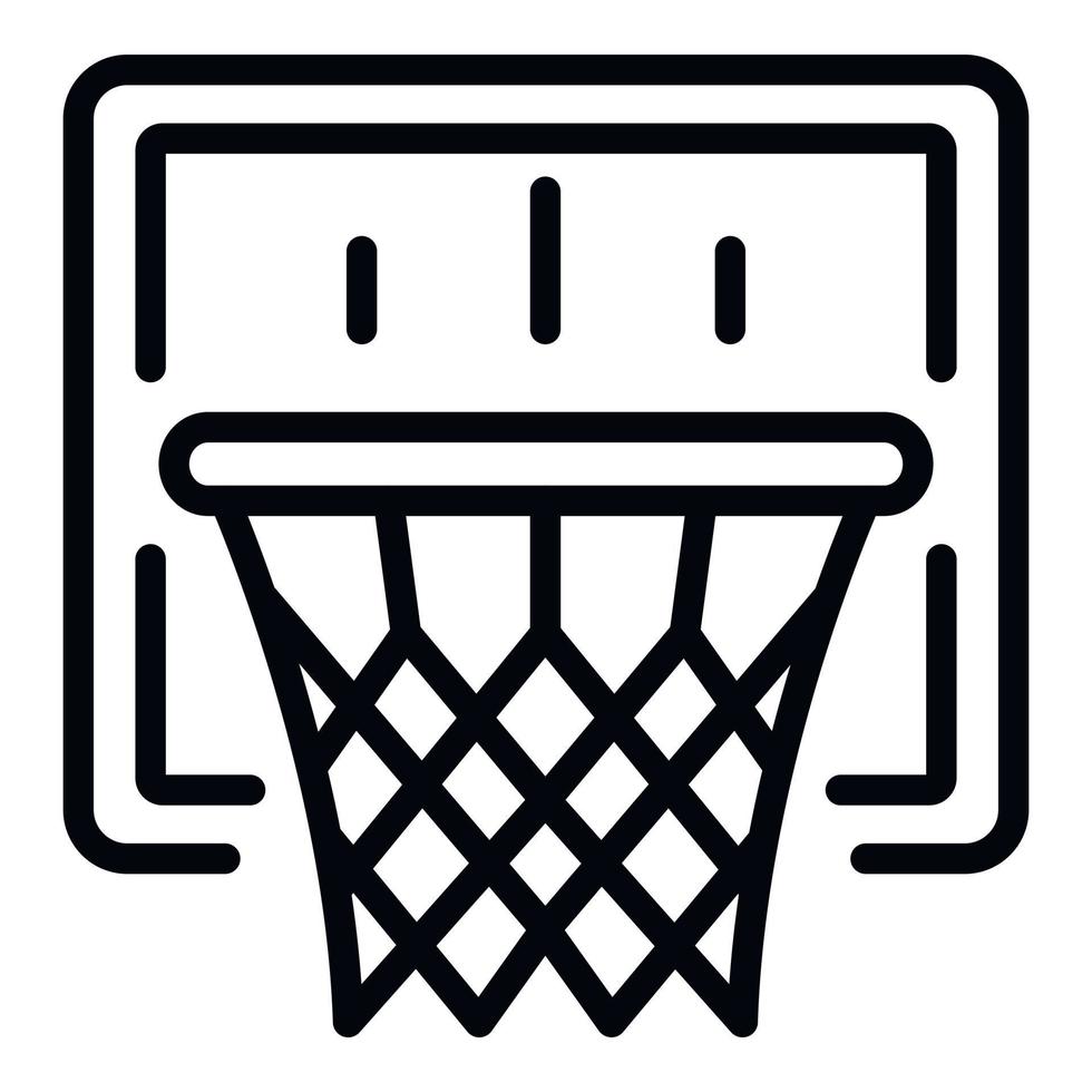 icône de panier de basket-ball, style de contour vecteur
