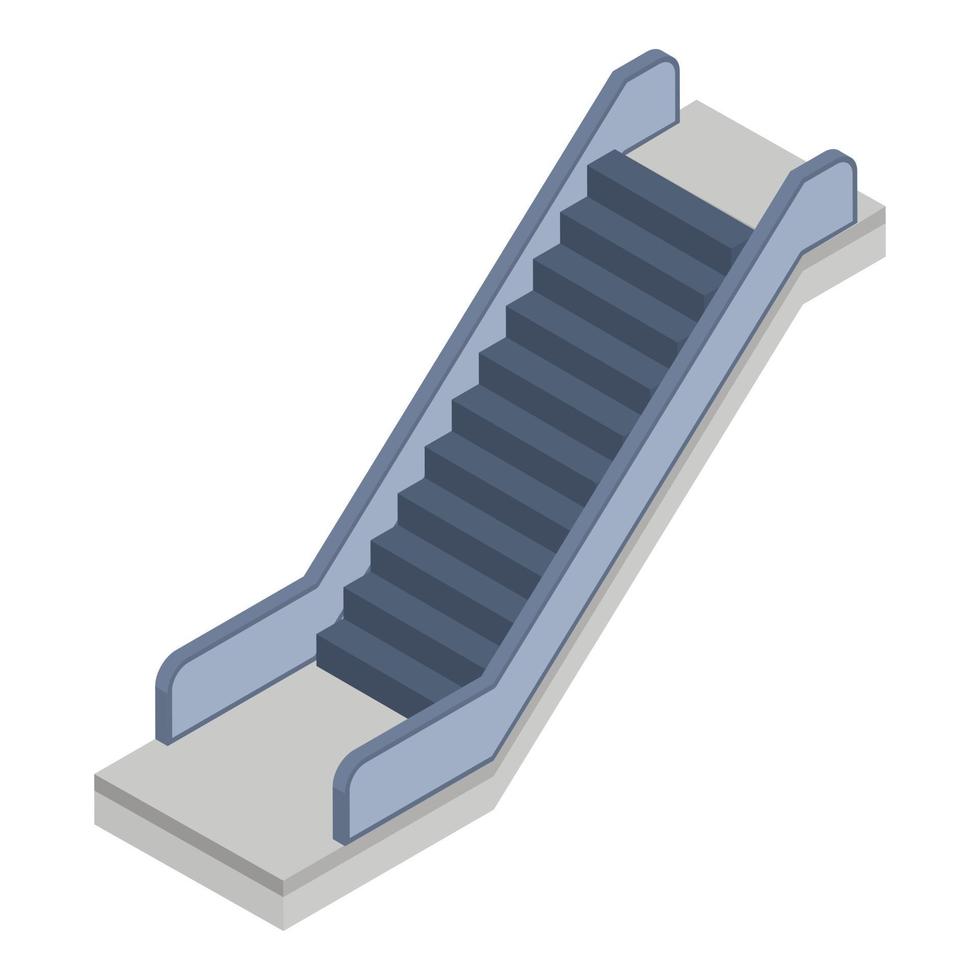 icône d'escalator ferroviaire, style isométrique vecteur
