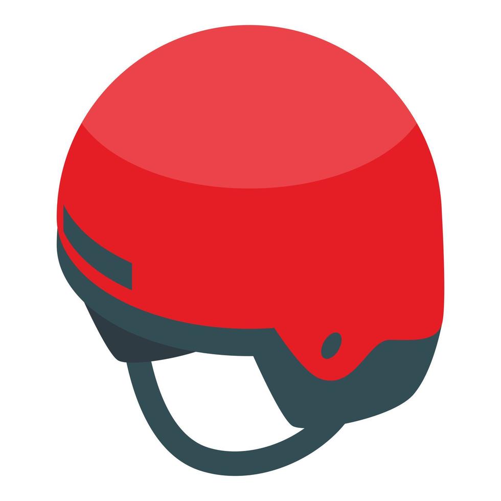 icône de casque de ski rouge, style isométrique vecteur