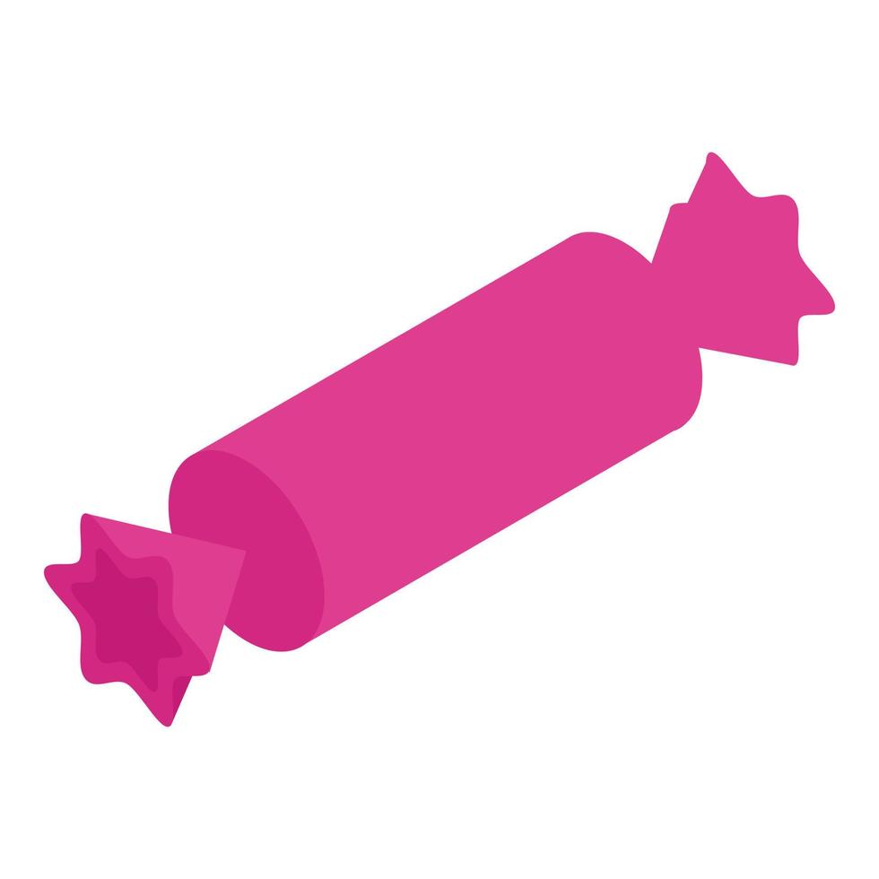 icône bonbon rose, style isométrique vecteur