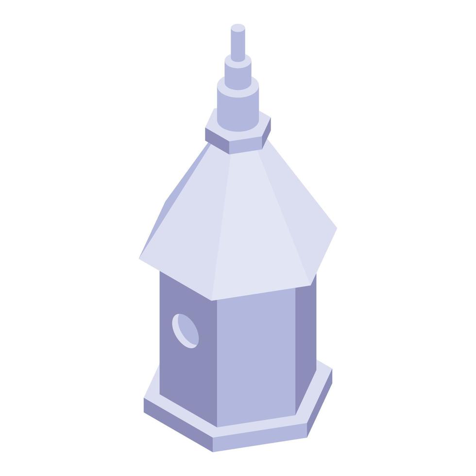 icône de maison d'oiseau blanc, style isométrique vecteur