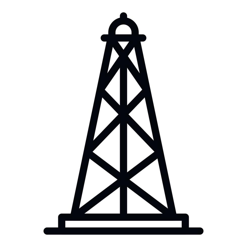 icône de derrick de pétrole, style de contour vecteur