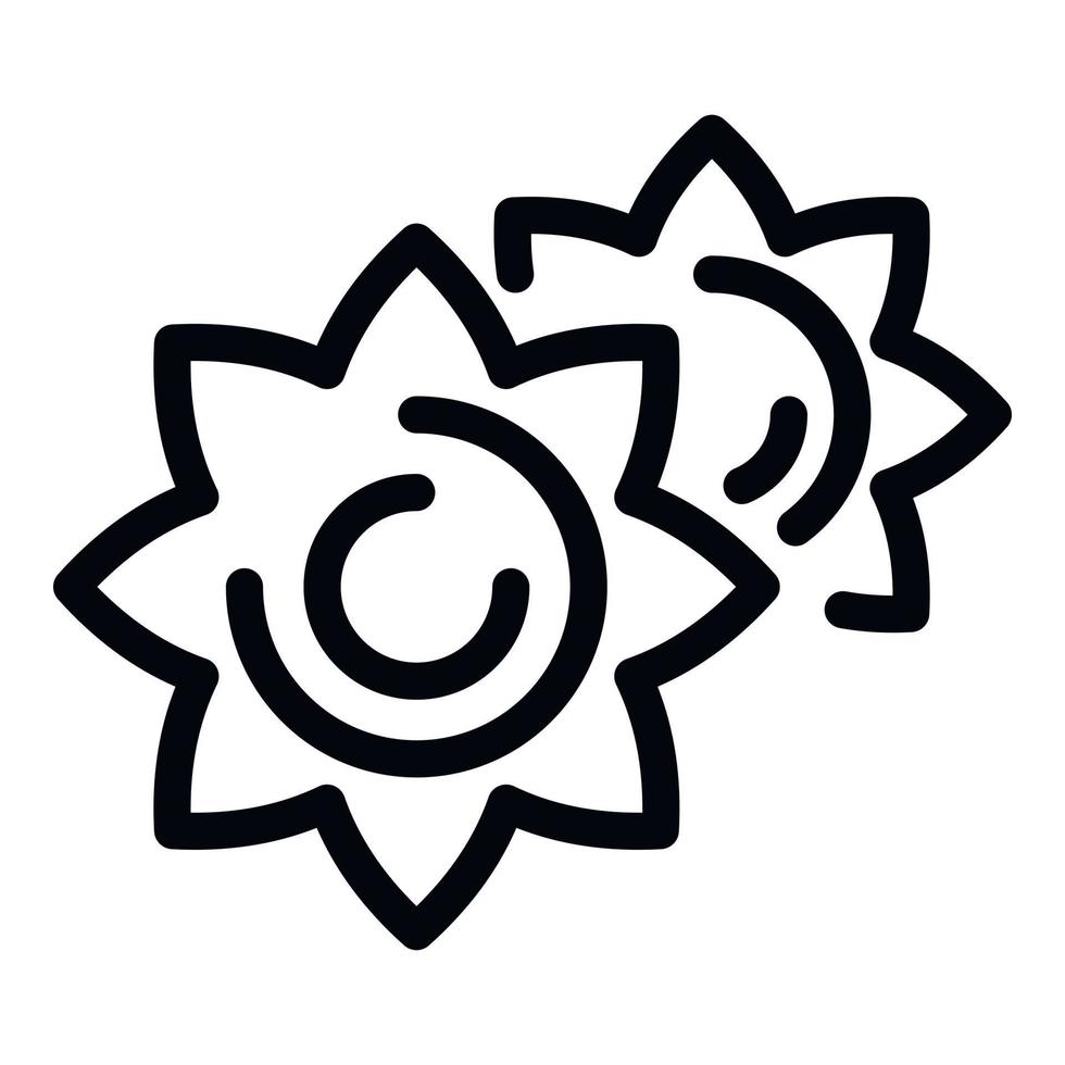 icône de condiment de fleurs, style de contour vecteur