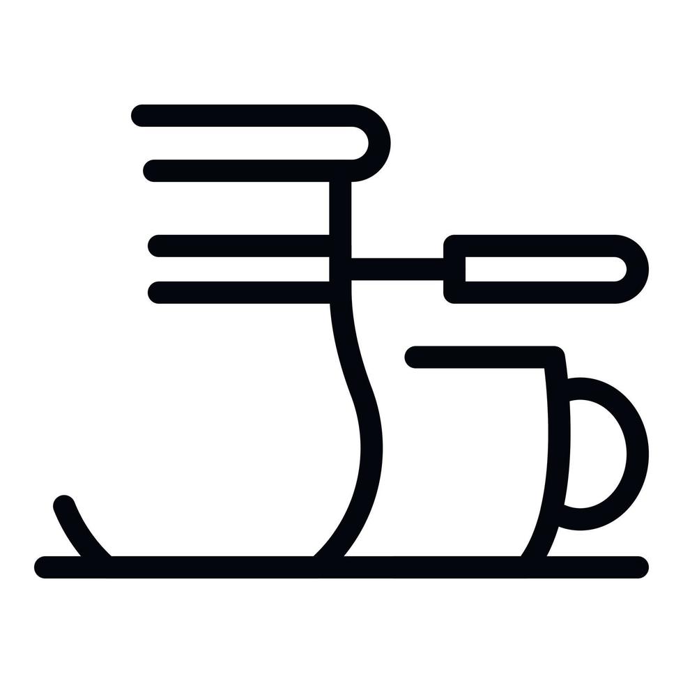 icône de pots de café turcs, style de contour vecteur