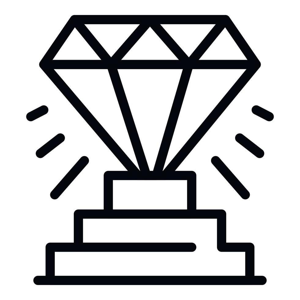 icône de démarrage de diamant, style de contour vecteur