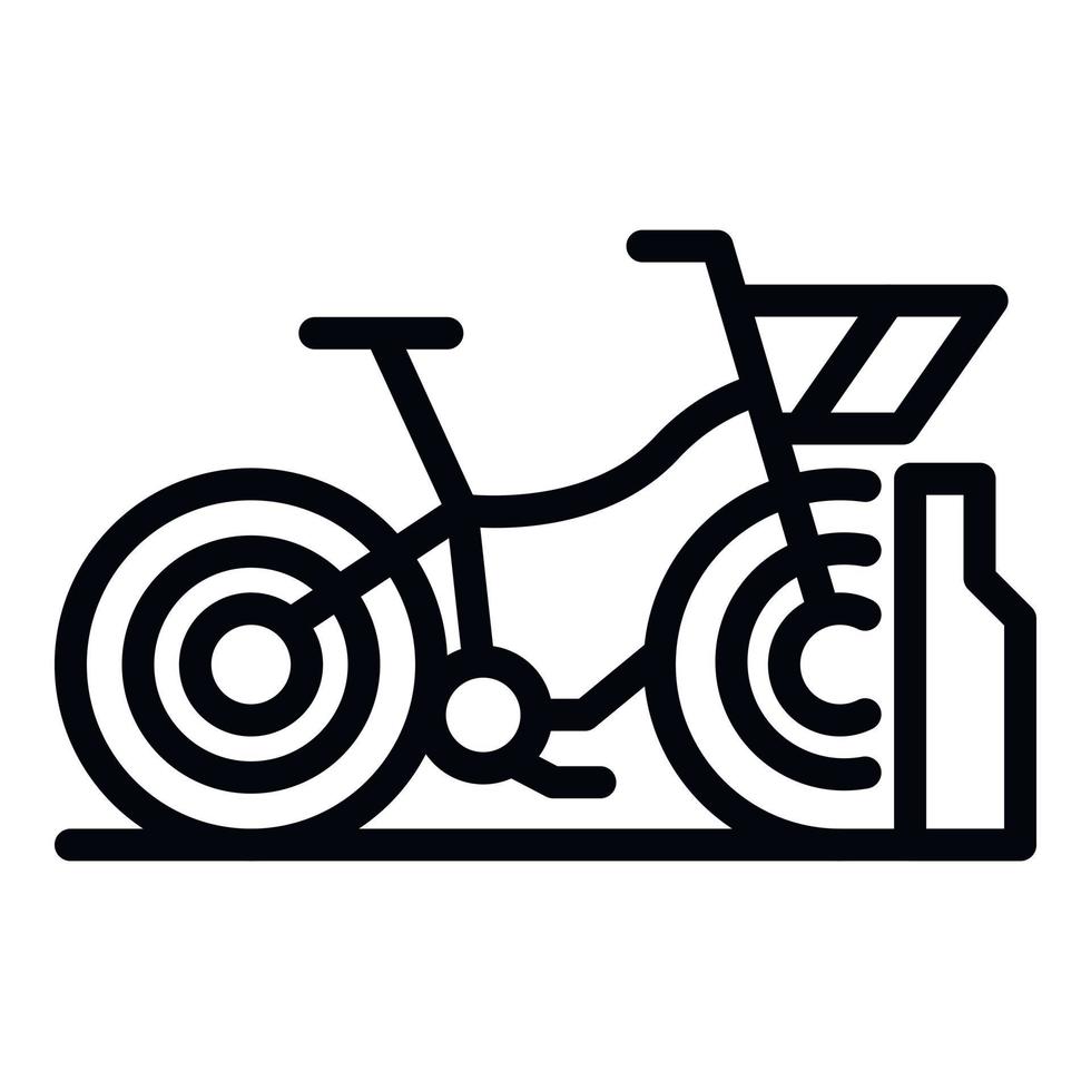 icône de location de vélo d'affaires, style de contour vecteur