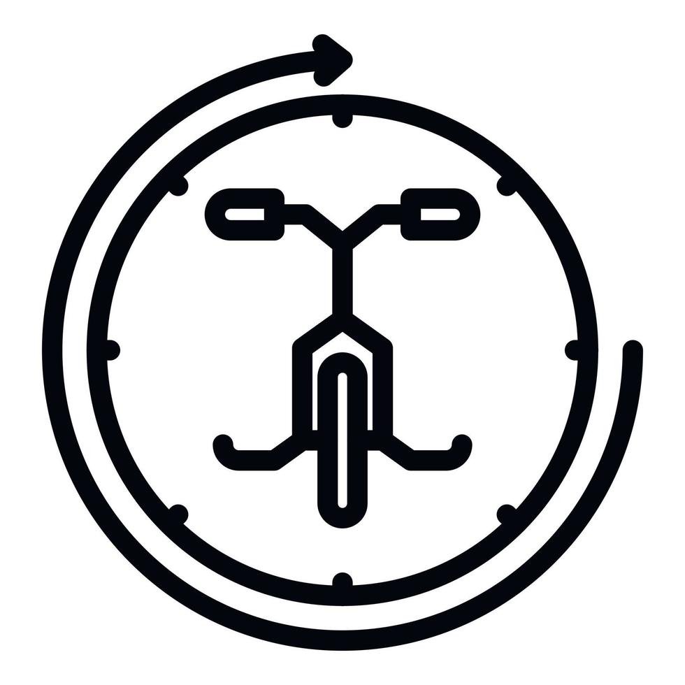 icône de location de parc à vélos, style de contour vecteur