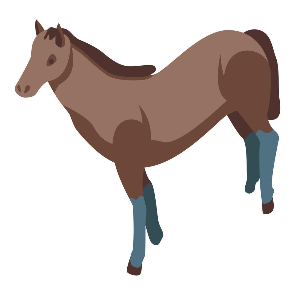 icône de cheval mustang, style isométrique vecteur