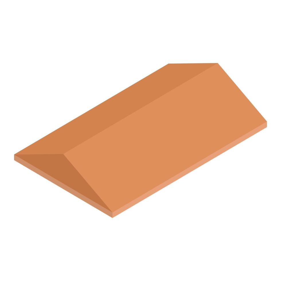 icône de toit de maison marron, style isométrique vecteur