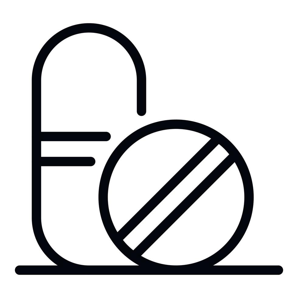 icône de pilules médicales, style de contour vecteur