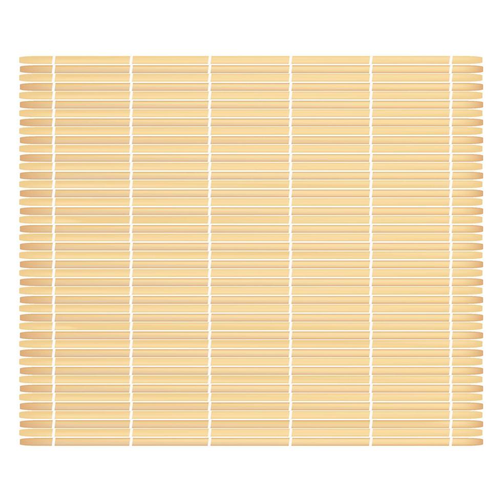 natte de bambou pour sushi sur fond blanc. notion d'écologie. objets isolés. image vectorielle vecteur