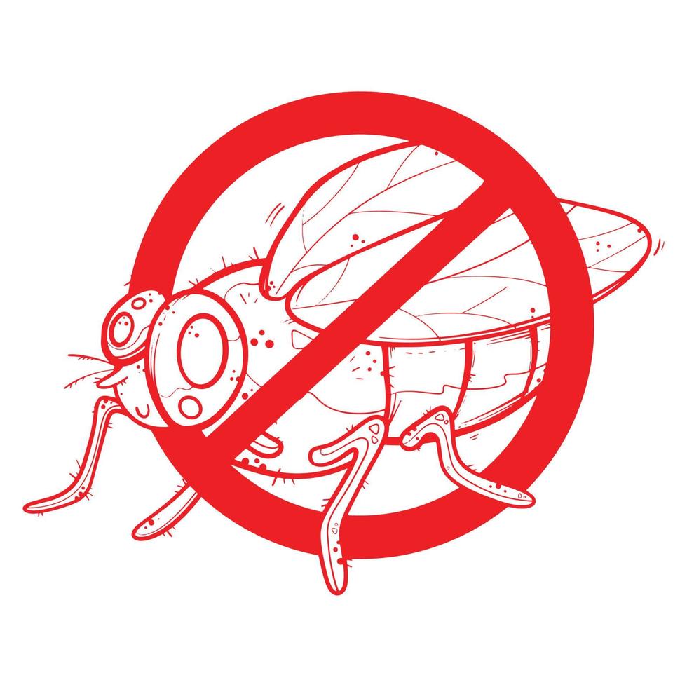 signe d'insecte interdit panneau d'avertissement signe logo icône illustration vecteur