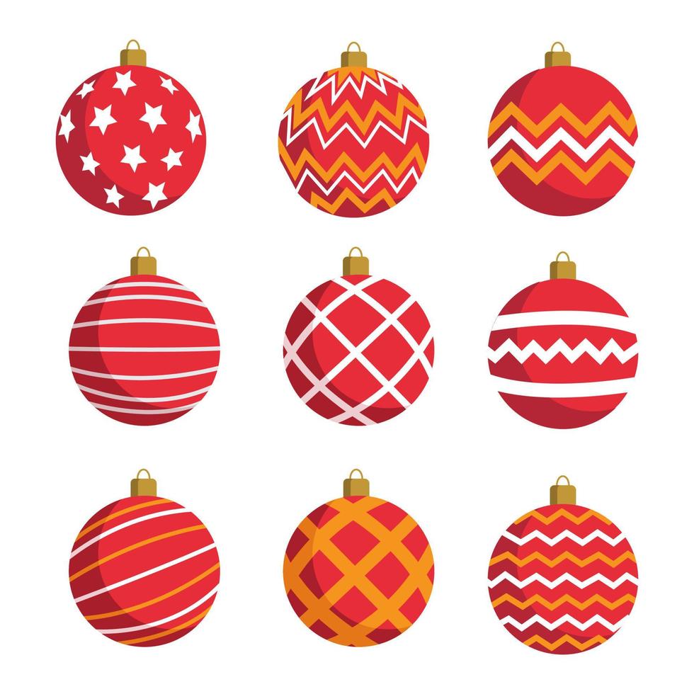 boule de noël ornements design collection illustration vectorielle vecteur