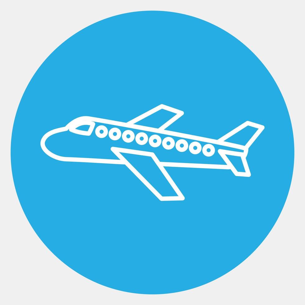 icône avion. éléments de transport. icônes de style bleu. bon pour les impressions, les affiches, le logo, le signe, la publicité, etc. vecteur