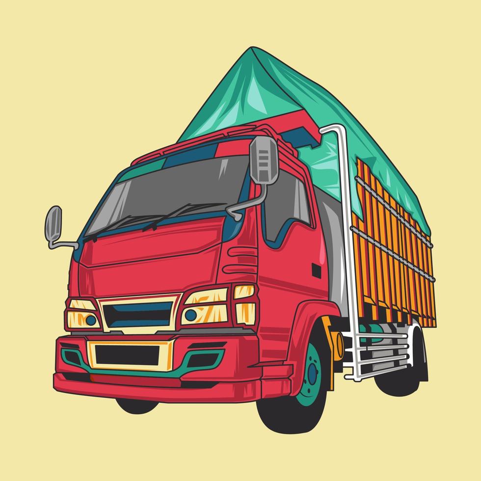 illustration de dessin animé de vecteur de camion de livraison