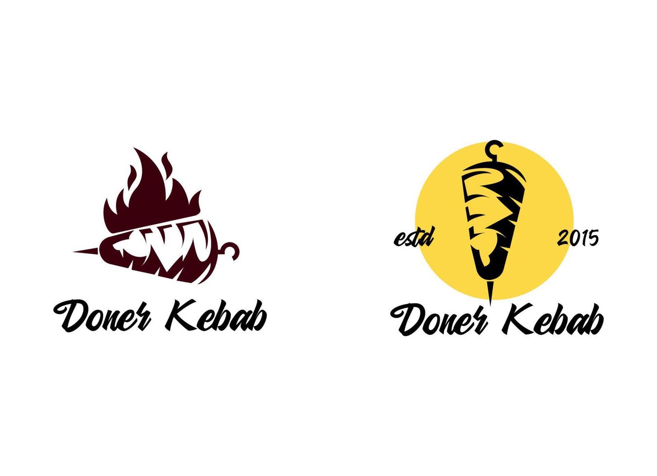 modèle de conception de logo de kebab. vecteur