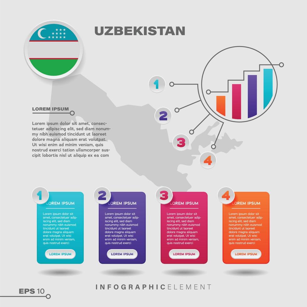 élément infographique graphique ouzbékistan vecteur