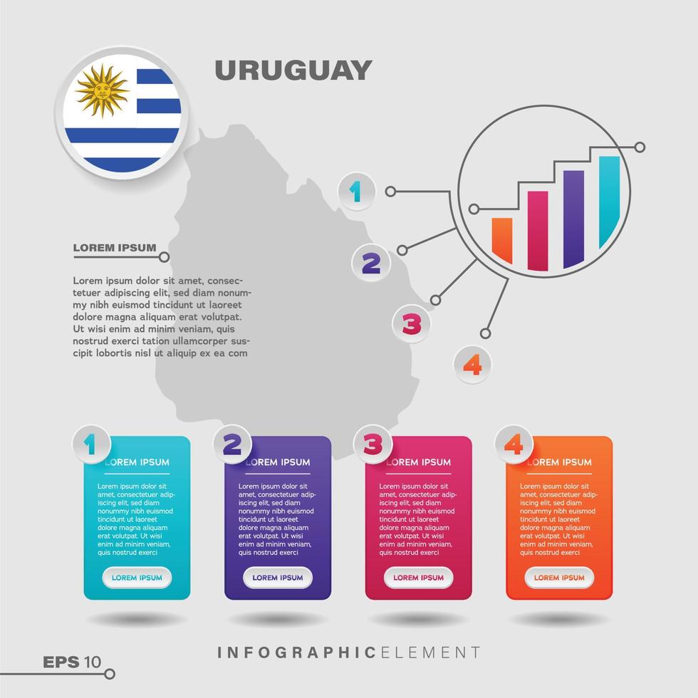 Élément infographique graphique uruguay vecteur