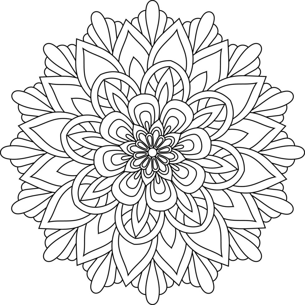 illustration vectorielle de mandala noir et blanc vecteur