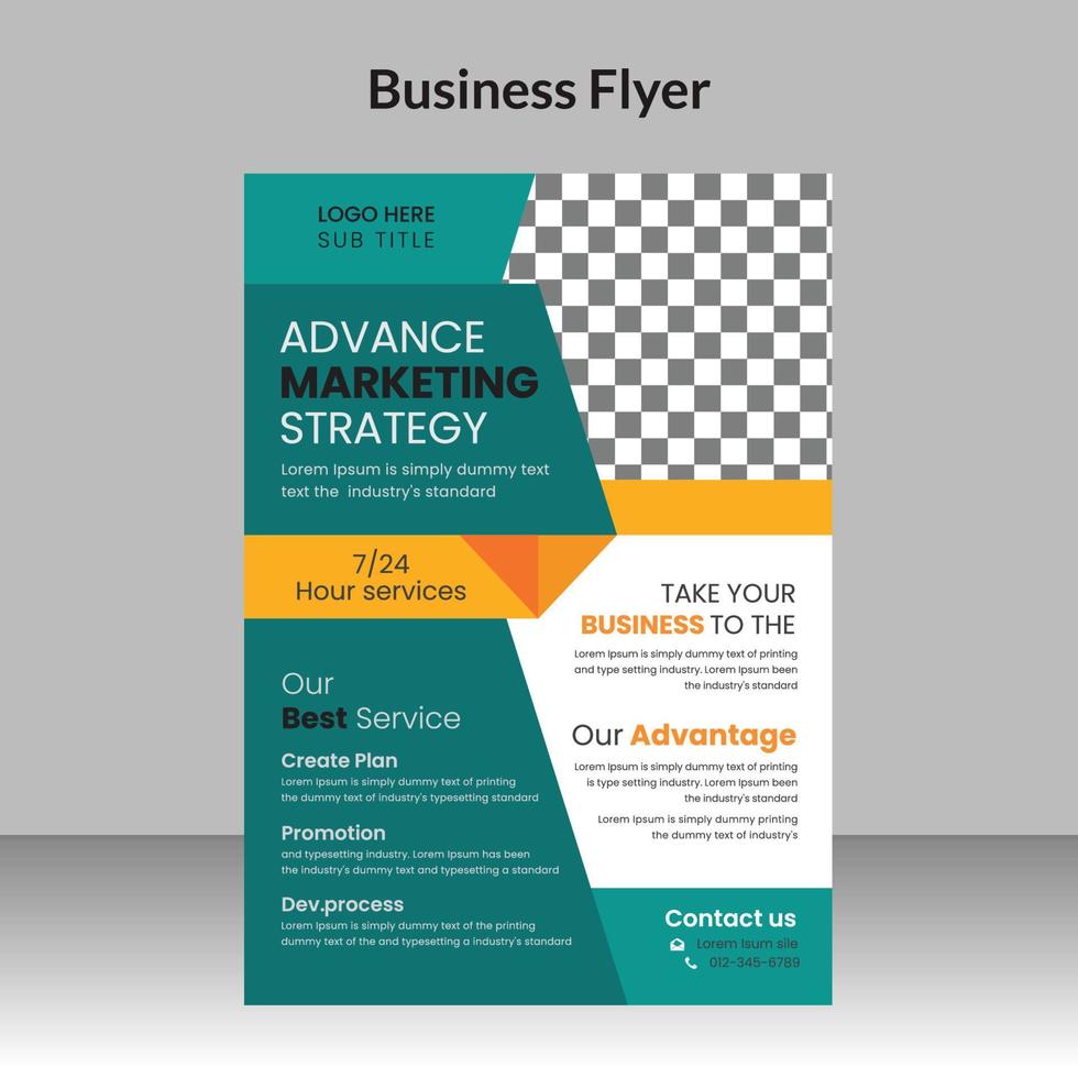 conception de flyer d'entreprise et modèle de couverture de brochure d'agence de marketing numérique avec photo vecteur gratuit