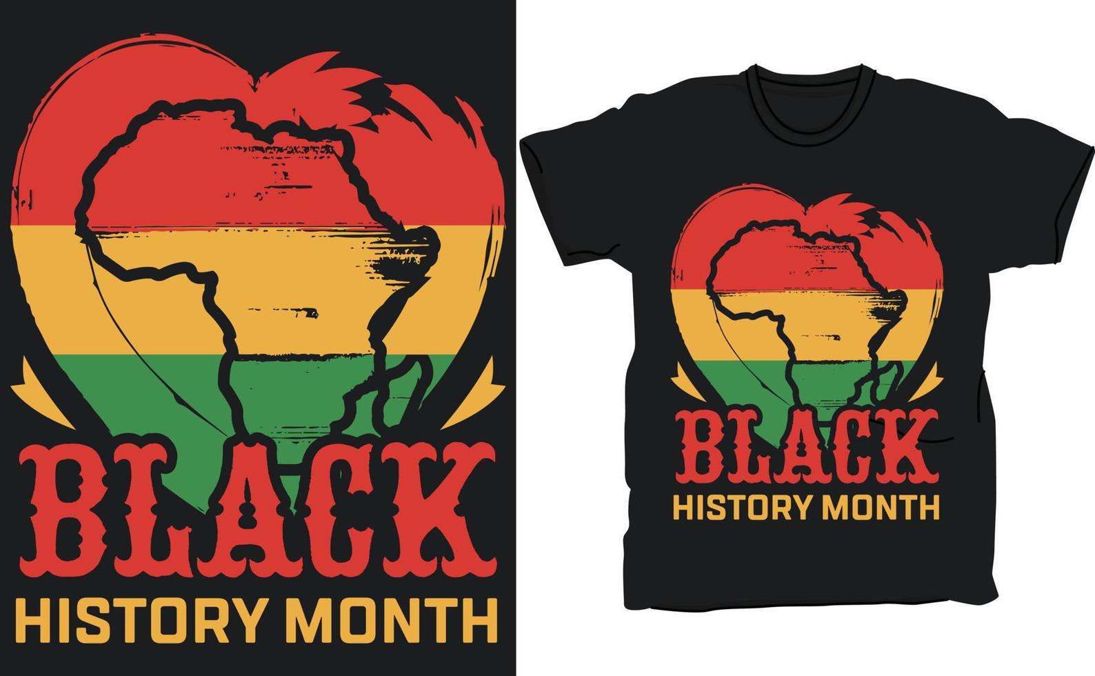 conception de t-shirt du mois de l'histoire des noirs. vecteur