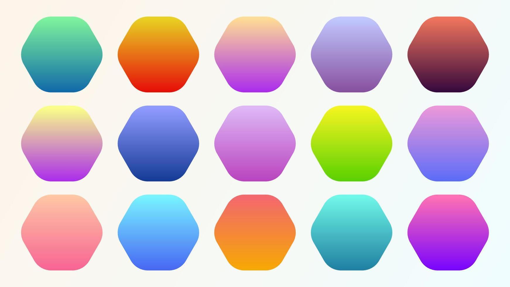 ensemble d'échantillons de palette de dégradé linéaire hexagonal modèle webkit vecteur