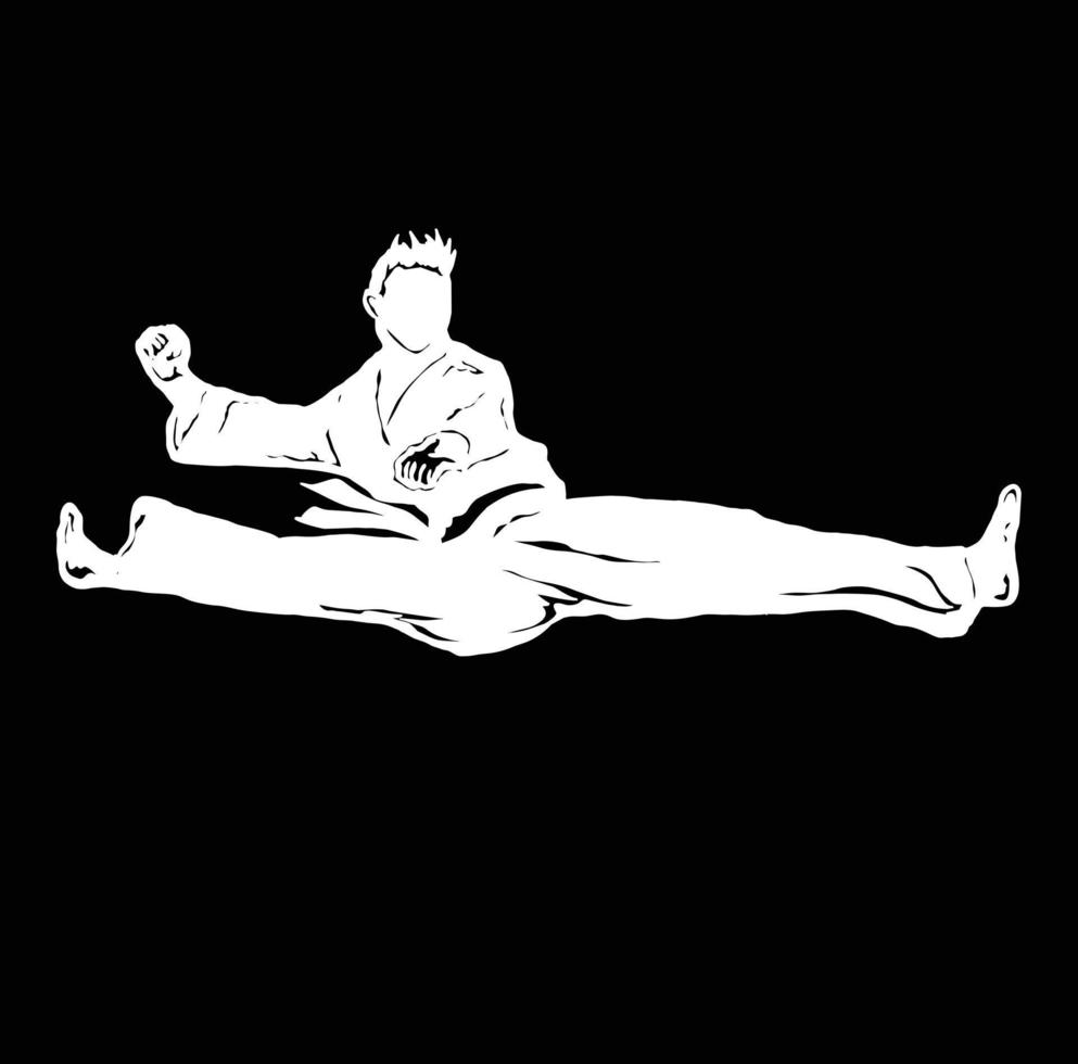illustration logo vecteur taekwondo coup de pied