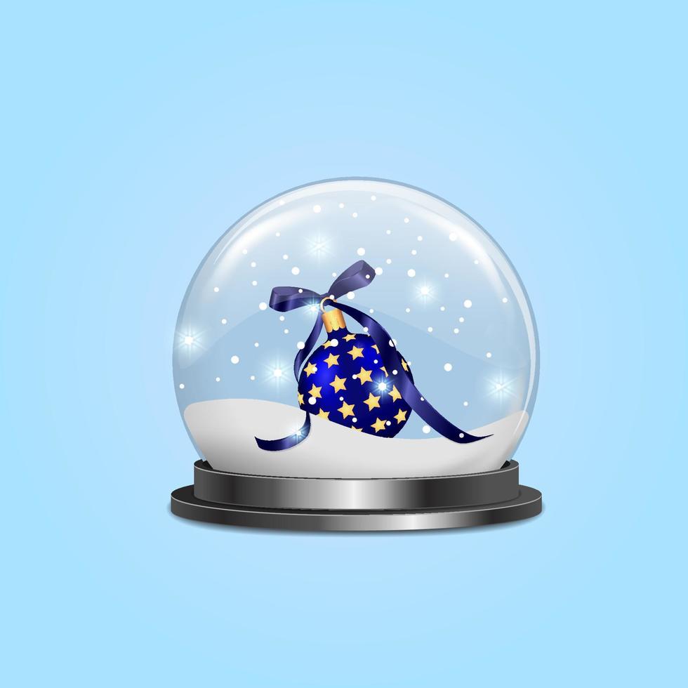 illustration vectorielle d'une boule à neige avec un jouet de Noël. vecteur