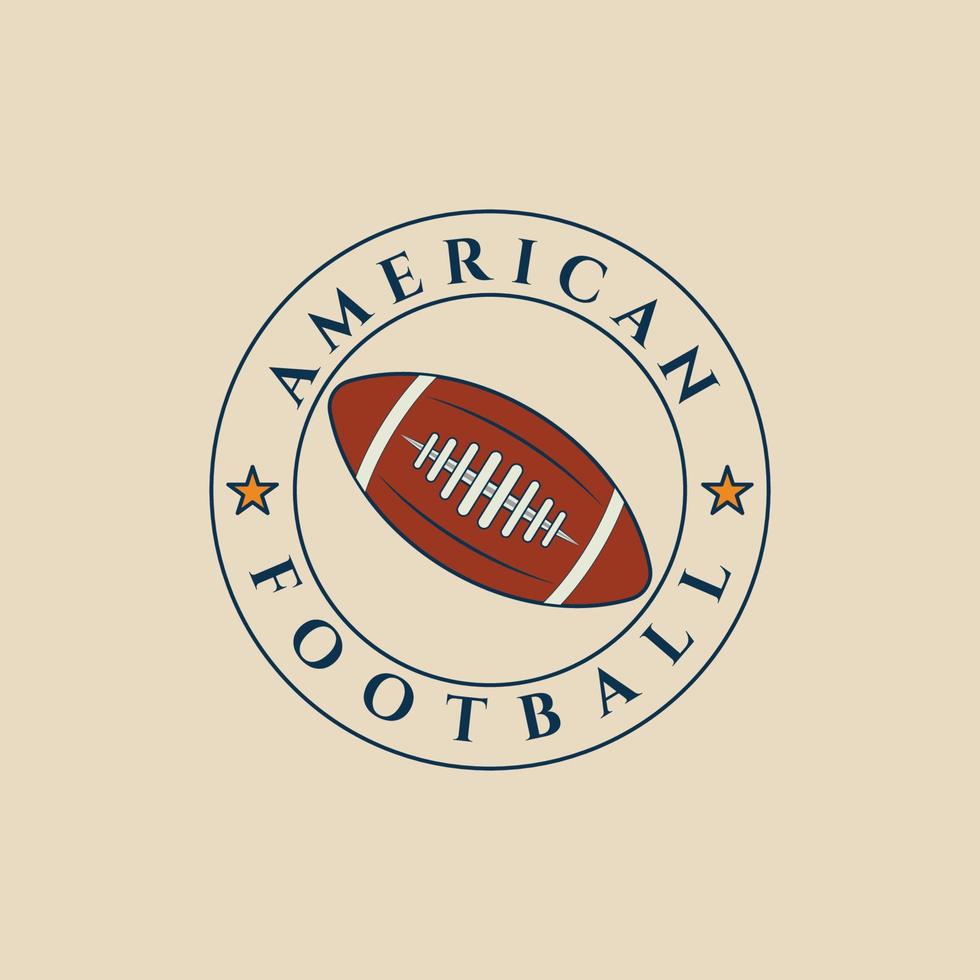 logo vintage de football américain avec illustration vectorielle emblème vecteur