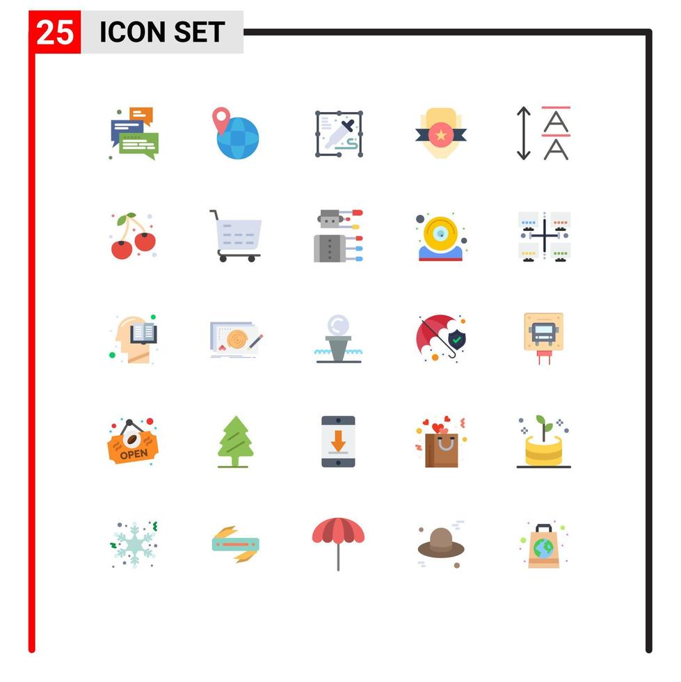 symboles d'icônes universelles groupe de 25 couleurs plates modernes d'éléments de conception vectoriels modifiables du club de bouclier de couleur de choix de sport vecteur