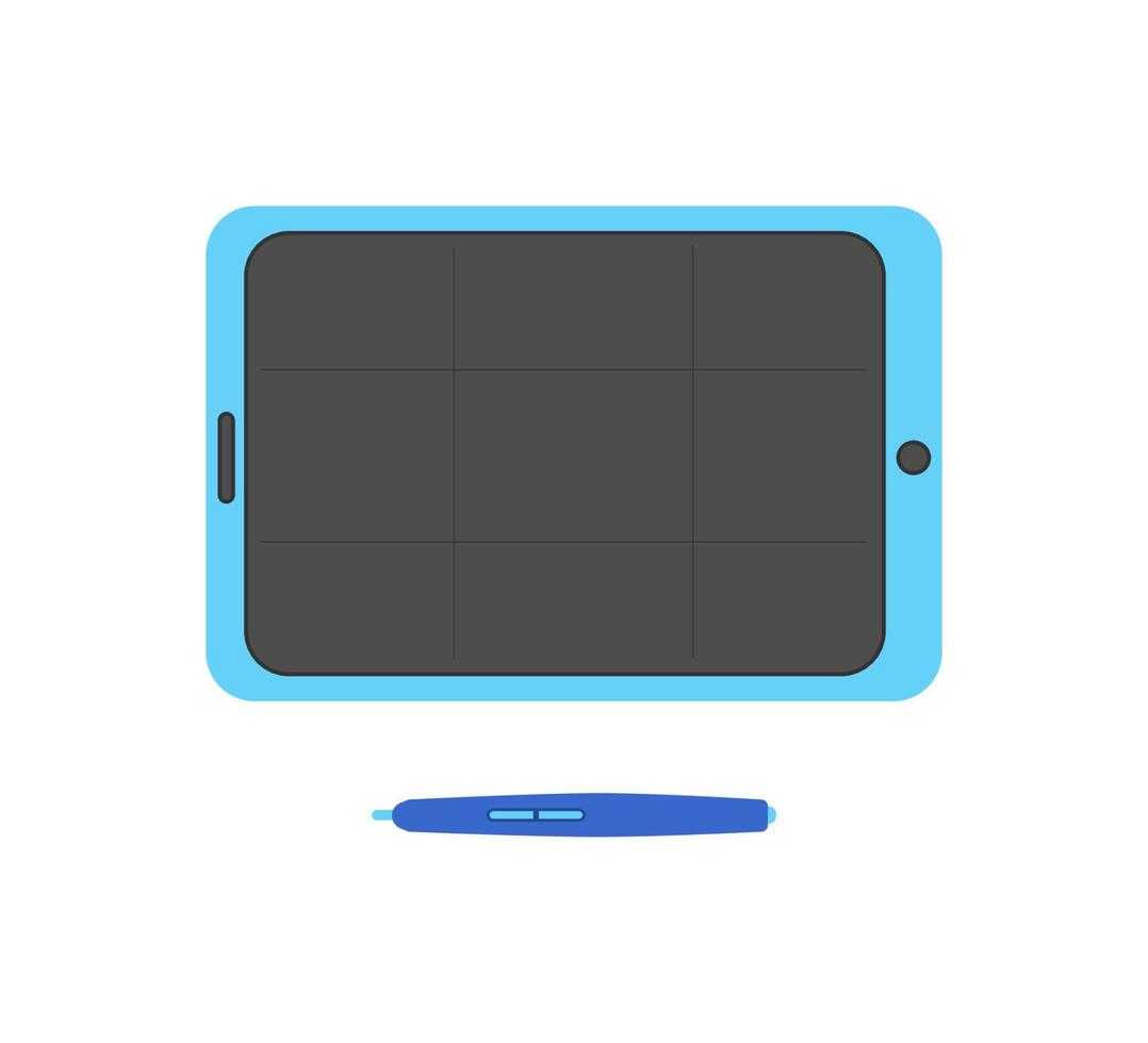 tablette graphique, illustration vectorielle lumineuse colorée sur fond blanc vecteur