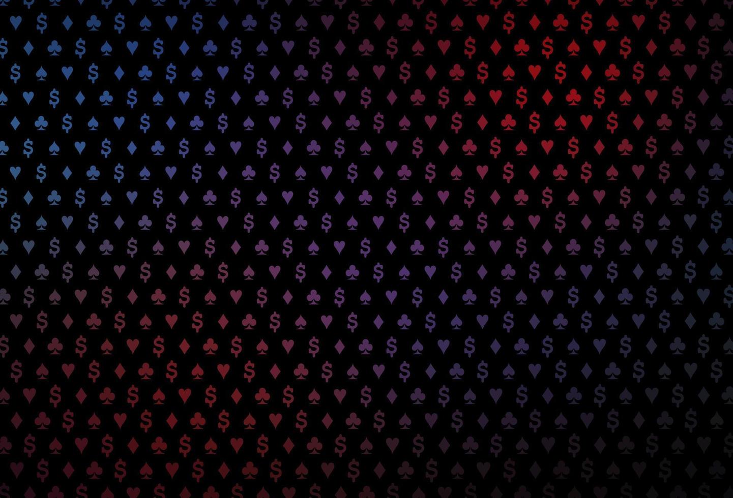 couverture vectorielle bleu foncé et rouge avec des symboles de pari. vecteur