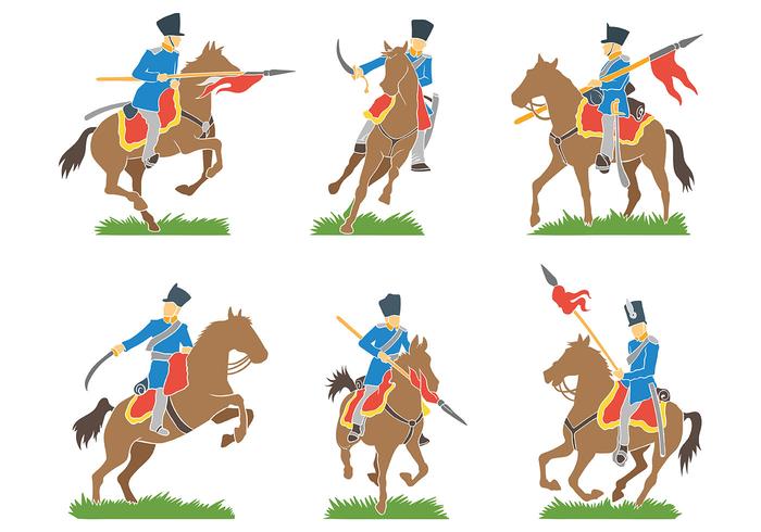 Icônes vectorielles de cavalerie vecteur