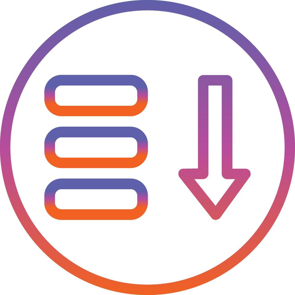 Trier le montant vers le bas de la conception d'icônes vectorielles vecteur