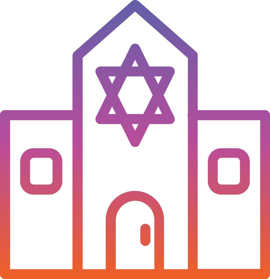 conception d'icône de vecteur de synagogue