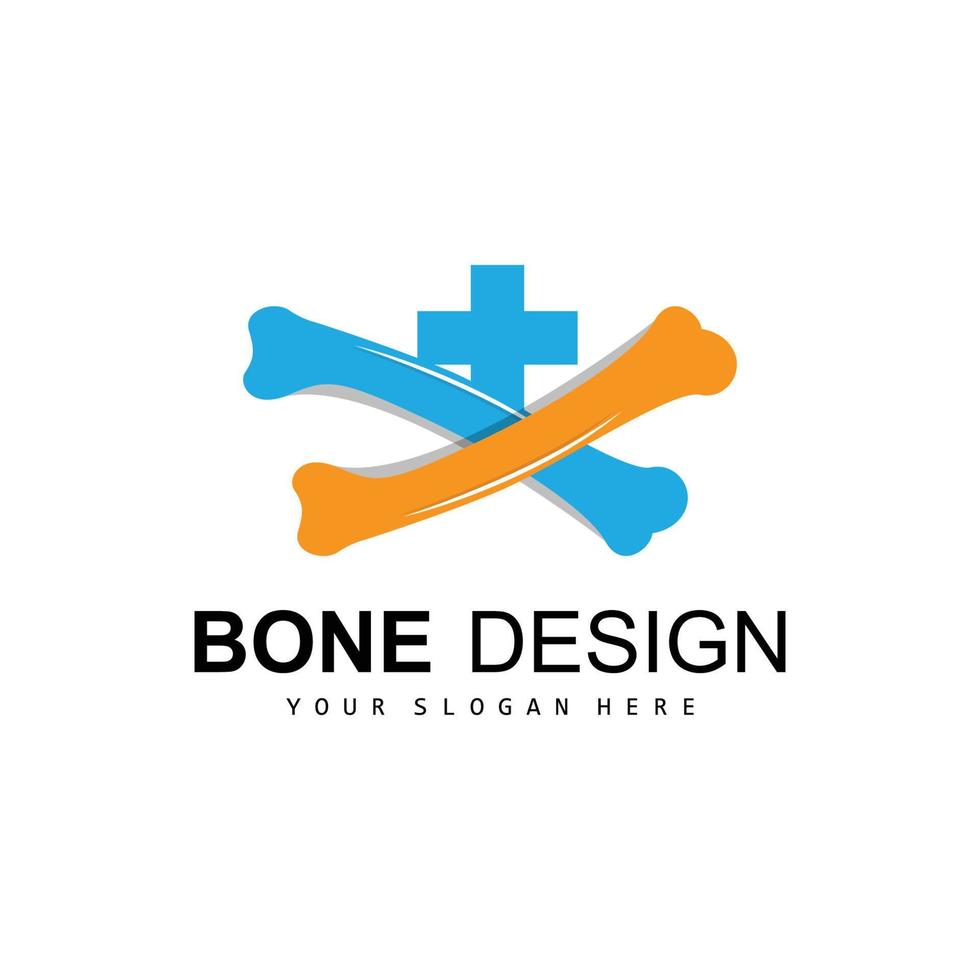 logo osseux, vecteur de soins osseux et médecine osseuse, hôpital, santé